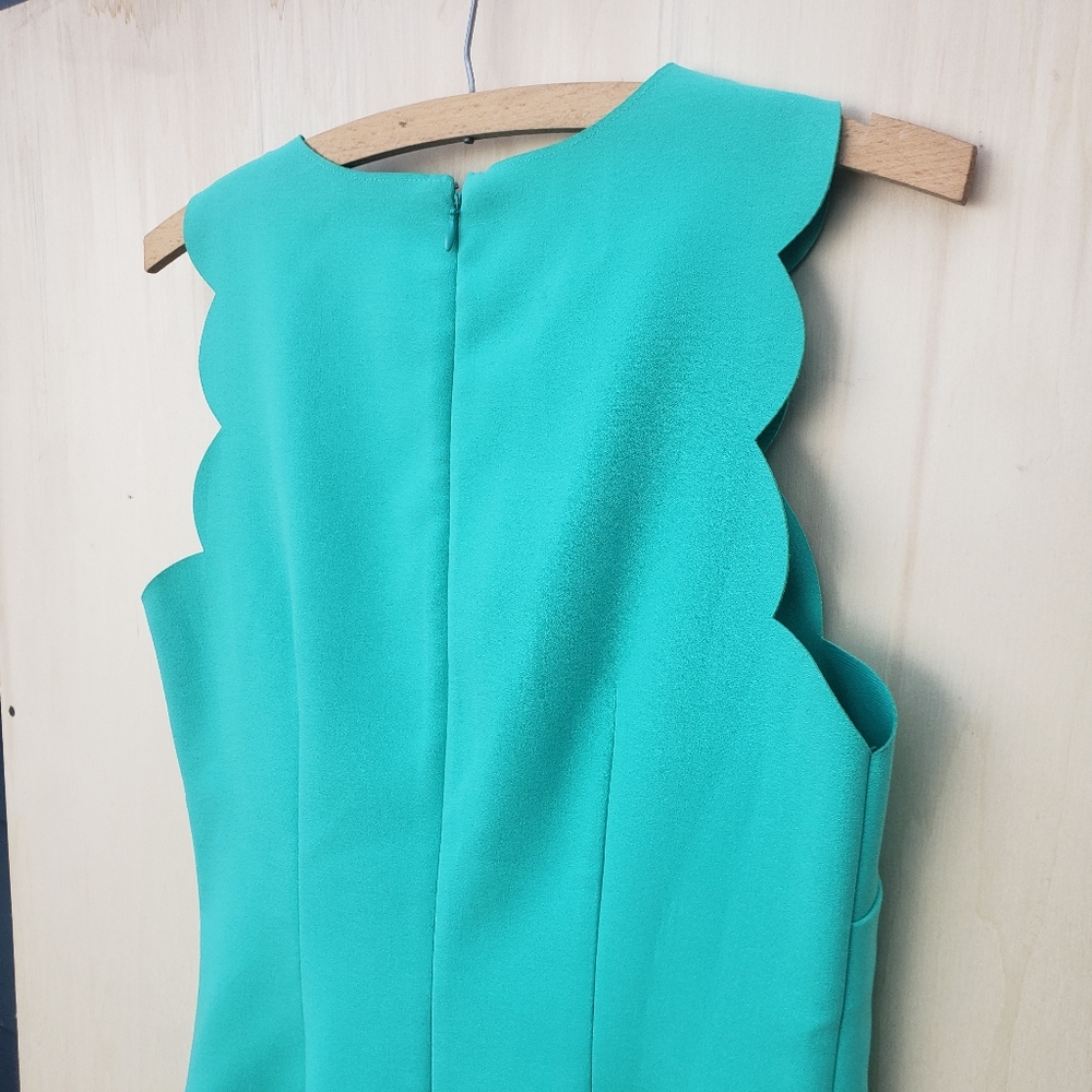J. Crew Factory Sleeveless Scalloped Mini Dress in Aqua - Picture 8 of 9